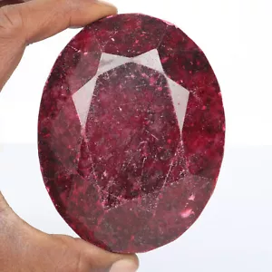 Natural Red Ruby 2514 Ct. Very Large Oval Cut Faceted Loose Gemstone Certified - Picture 1 of 5