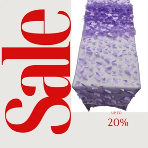 LAVENDER - 3D Butterfly Table Runner - 12" x 90" Mesh Runner for Event Decor - Picture 1 of 1