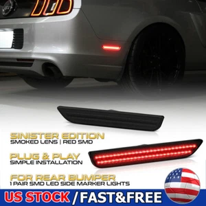 "DARK SMOKE" Red SMD LED Rear Side Marker Light Lamp For 10-14 Ford Mustang S197 - Picture 1 of 10