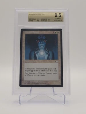 MTG Weatherlight BGS 9.5 (Quad+) Aura Of Silence - Image 1 of 2