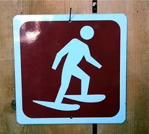 Schneeschuh Freizeit Symbol Autobahn Routenschild - Bild 1 von 1