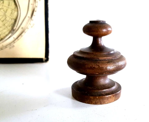 Antique wooden post finial Small Turned wood for Restoration Furniture 2.5 in Cover