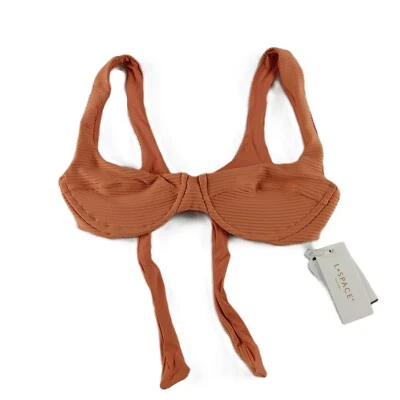 LSpace Eco Chic Repreve Nikita Bikini Top Women's Size Medium Sienna Brown Swim - Image 1 of 4