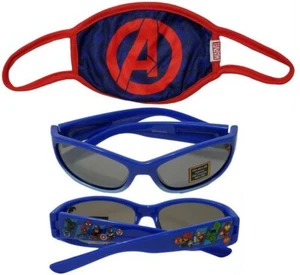 Marvel Avengers 1 Pair Sunglasses (3+) & 1Pc. Re-Usable Cloth Face Masks (4+) - Picture 1 of 12