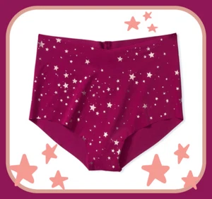 XL Berry Rose Gold STAR NOSHOW Edge Victorias Secret High Waist Midi Brief Panty - Picture 1 of 8