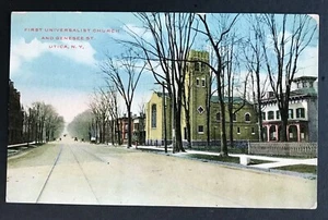First Universal Church and Genesee St., Utica, NY postally unused - Picture 1 of 2