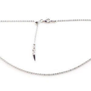 Cadena de collar de plata de ley ajustable a 22" - Cadena de cable plana fuerte - Imagen 1 de 4