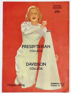 1952 Presbyterian CollegeFootball Program Vs Davidson College Program - Picture 1 of 5