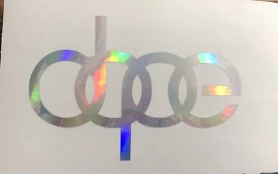 DOPE AUDI A4 A6 A5 A3 EURO CAR WINDOW STICKER VINYL DECAL OIL SLICK NEO Chrome - Image 1 of 3