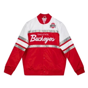 Mitchell & Ness Special Script Heavyweight Satin Football Jacket Mens Red Casual - Picture 1 of 3
