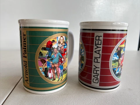 Vintage Arnold Palmer / Gary Player Golf Sports Impressions 1992 Coffee Mug PGA Cover