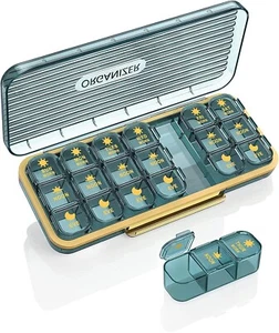 Weekly Pill Organizer 3 Times A Day Pill Container 7 Day Vitamin Pill Box Portab - Picture 1 of 7
