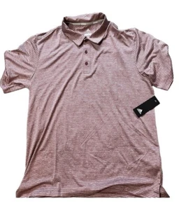 ADIDAS Men's Feeder Stripe UV Moisture-Wicking Golf Polo NWT Quiet Crimson LARGE - Picture 1 of 4