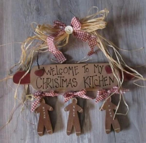 Handbemalte hängende Lebkuchen "Willkommen in meiner Weihnachtsküche" - Bild 1 von 1