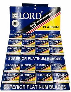 100 count LORD Platinum Class Super Stainless Double Edged Razor Blades