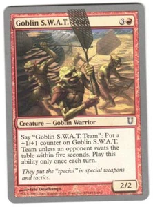 Magic_the_gathering Unhinged Goblin S.W.A.T. Team #80 2004,MTG,LP Common - Picture 1 of 2