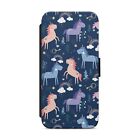 Cute Unicorn Rainbow Horse Pattern Print WALLET FLIP PHONE CASE COVER FOR IPHONE