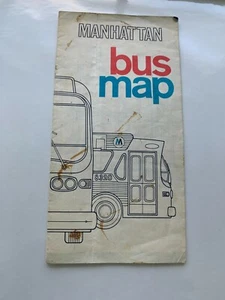MANHATTAN BRIDGE NY NYC BUS MAP 1969 VINTAGE LITHO BOWERY VILLAGE JAY STREET - Picture 1 of 10