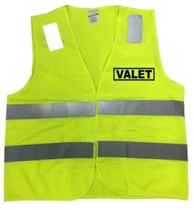 VALET Safety Vest High Visibility Reflective Stripes Security Neon Yellow One SZ - Picture 1 of 6
