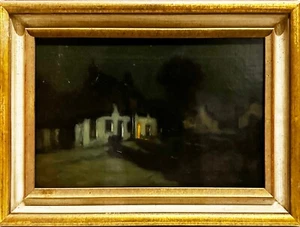 Alexandre Benois Ölgemälde: Außenansicht eines Hauses bei Nacht - Bild 1 von 2