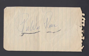 Pee Wee Reese Signed 3x5 Notebook page Vintage Autograph SGC Authentic - Picture 1 of 2