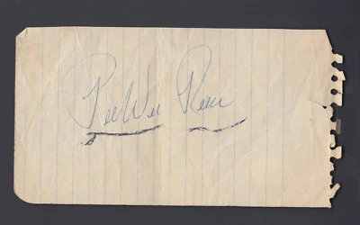 Pee Wee Reese Signed 3x5 Notebook page Vintage Autograph SGC Authentic - Image 1 of 2
