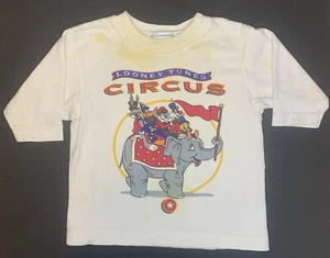 RARE Vintage 90s Looney Tunes Circus Graphic Tshirt Baby Acme 6 Months 1995 - Picture 1 of 18