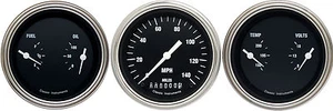 classic instruments hot rod series 3 gauge set black hr04slf - Picture 1 of 4