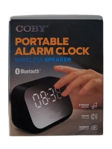 Coby CCR101BK Portable Alarm Clock Bluetooth 5.0 Speaker Dorm Room College - Picture 1 of 4