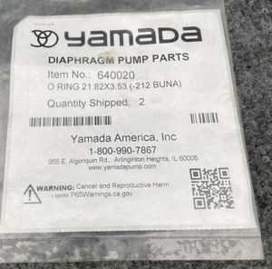 2 Stück - Yamada 640020 Pumpenteil - O-RING 21,82X3,53 -212 BUNA Neu - Bild 1 von 12