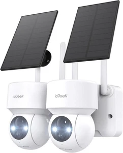 ieGeek Security Cameras Wireless Outdoor,2K WiFi Solar Battery Powered 2 Pack - Picture 1 of 11