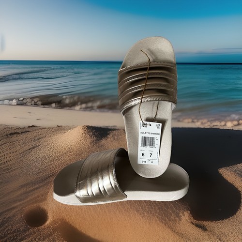 Adidas Adilette Shower sandalo donna taglia 7 slide. Multicolore. Nuovo Con Etichette.