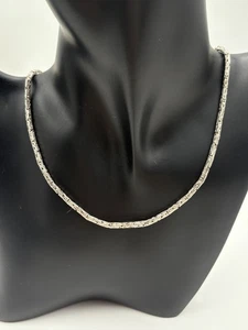 STERLING SILVER 925 HOOK 15.5" BALI BYZANTINE CHAIN NECKLACE 2.7 mm wide 17.4g - Picture 1 of 8