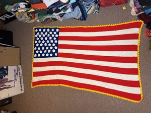Bandera americana vintage años 70 EE. UU. Crotchety 55 X 33 pulgadas - Imagen 1 de 7
