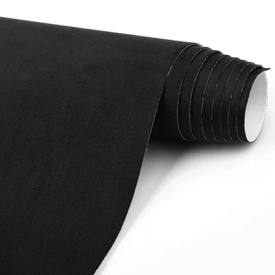 Envoltura de gamuza autoadhesiva negra gamuza interior de automóvil 17 pulgadas X 70 pulgadas microfibra Fe Foto 1 de 4