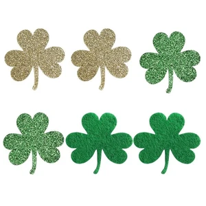 6 Pcs Green Leaf Embroidered Patches Shamrock Applique DIY for Clothing - Picture 1 of 11
