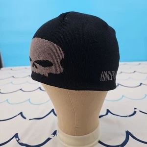 Harley Davidson Motorcycles Black Beenie Cold Weather Wintermütze 100% Baumwolle - Bild 1 von 7