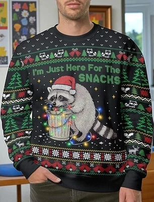 Енот Рождество - уродливый толстовка - Изображение 1 из 3