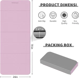 7-fach Yogamatte 70"X24" - 1/2 Zoll dick faltbar Trainingsmatte, kompakt rutschfest  - Bild 1 von 7
