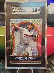 2011 Topps Finest #22 Justin Verlander Mosaic Die-Cut Refractor 10/10 - Picture 1 of 4