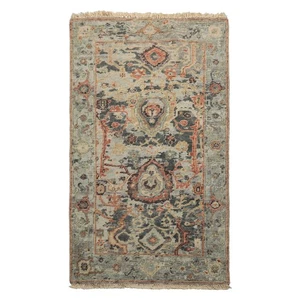 LoomBloom 2'10''x4'9'' Hand Knotted Wool Mint Oushak Transitional Rug - Picture 1 of 6