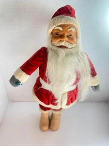 Vintage 1950's-60's Christmas Rubber Face Santa Claus Doll Figure Retro MCM 15" - Picture 1 of 17