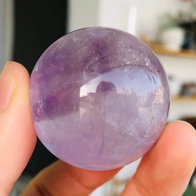 72g Natural Amethyst Quartz Crystal Sphere Mineral Specimen Healing H47 - image 1 of 4