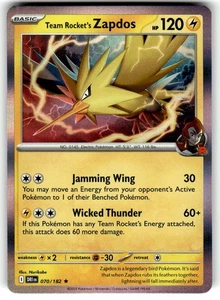 Pokemon SV10: Destined Rivals Card 070/182 Team Rocket's Zapdos Holo - Picture 1 of 4