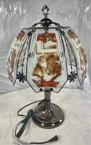 Vintage OK Lighting Kittens 6 Glass Panel 3 Way Touch Lamp 22" - Picture 1 of 14