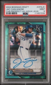 2024 Bowman Auto Aqua Lava /199 Jac Caglianone PSA 9 - Picture 1 of 2