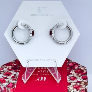 Bomb Party July 2025 "Warm Summer Sunset" LC Ruby on Rhodium Plating ER16619 - Picture 1 of 5