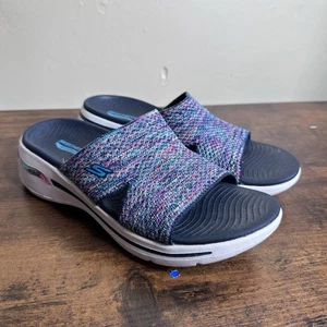 Skechers GOwalk Flex Arch Fit Vegan Washable Slide Sandalen Sweet Navy Gr. 7 - Bild 1 von 9
