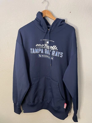 Majestic 2010 Tampa Bay Rays Sudadera con Capucha Azul Manga Larga Sudadera Para Hombre Grande Foto 1 de 4