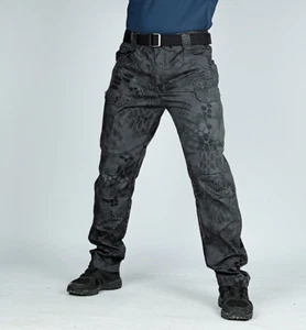 Men's Work Cargo Pants Tactical Combat Pants Outdoor Hiking Waterproof Trousers - Picture 1 of 28